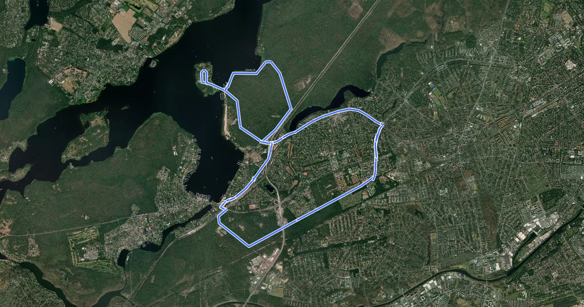 Маршрут Nikolassee Route на спутниковом снимке
