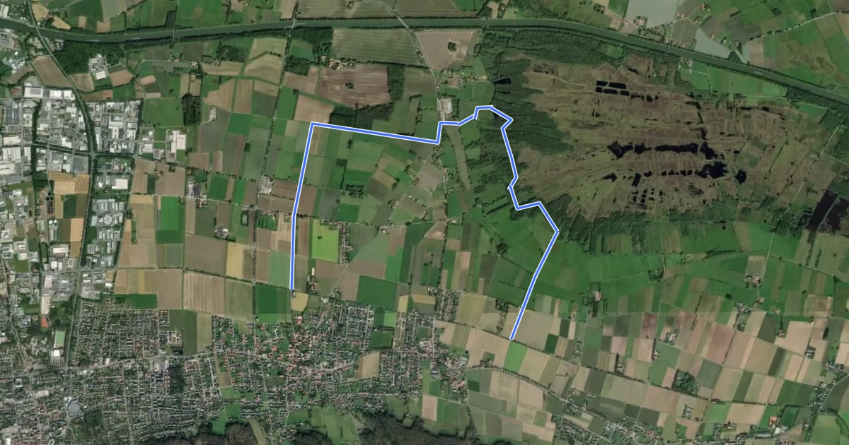 Маршрут Nikolausweg - Alternativroute "Großes Torfmoor" на спутниковом снимке