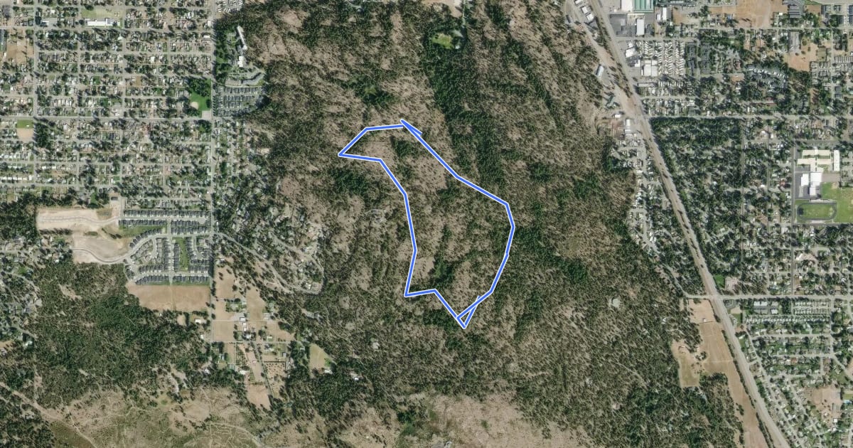 Маршрут Nimbus Knob Trail на спутниковом снимке