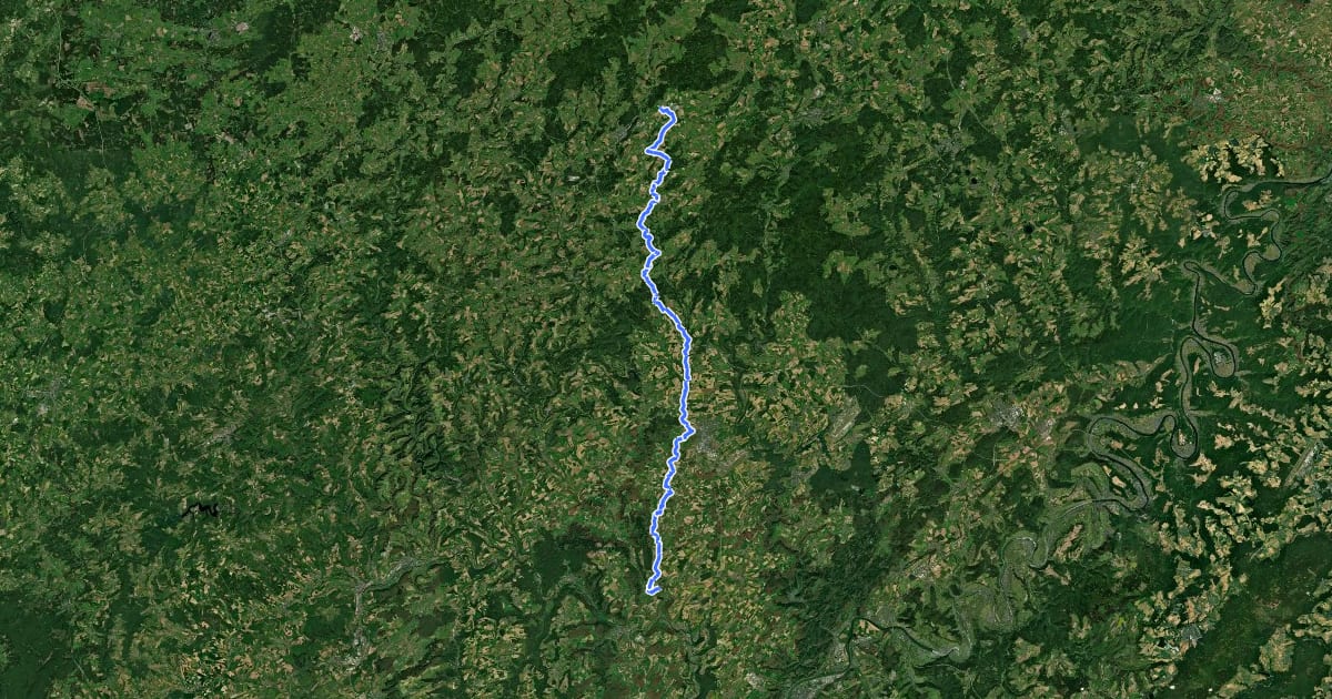 Маршрут Nims-Radweg на спутниковом снимке