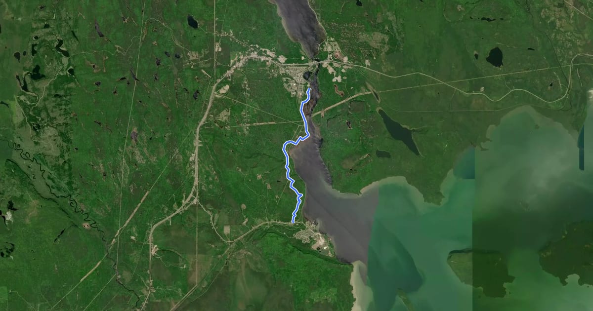 Маршрут Nipigon Recreation Trail на спутниковом снимке