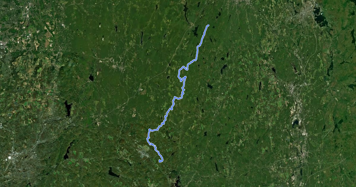 Маршрут Nipmuck Trail на спутниковом снимке