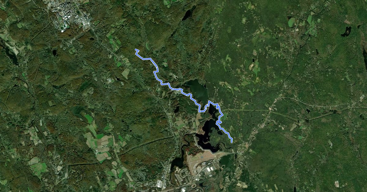 Маршрут Nipmuck Trail - East Branch на спутниковом снимке