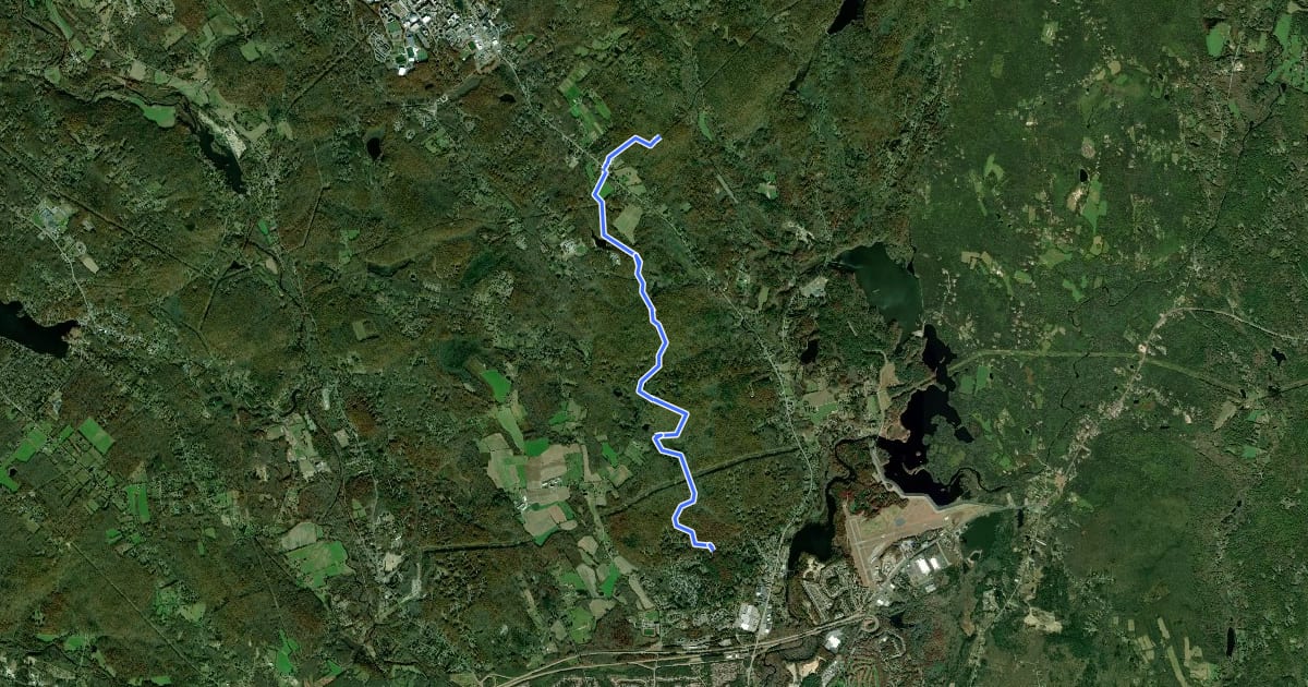 Маршрут Nipmuck Trail - West Branch на спутниковом снимке