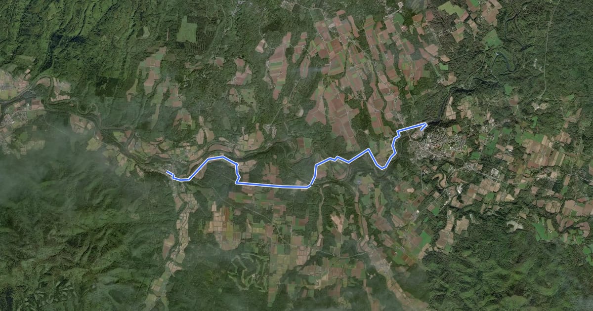 Маршрут Niseko Country Road Footpath на спутниковом снимке