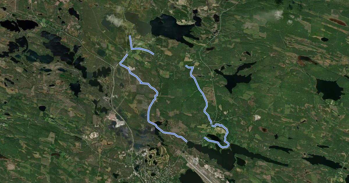 Маршрут Nissinvaara MTB trail на спутниковом снимке
