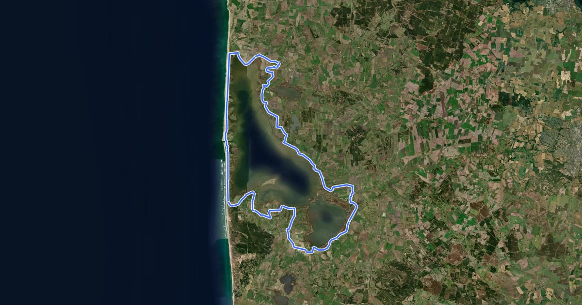 Маршрут Nissum Fjord vandrerute на спутниковом снимке