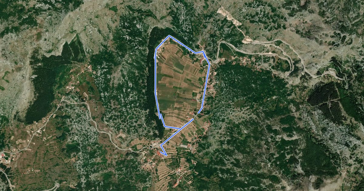 Маршрут Njeguši ham trail / Staza njeguške pršute на спутниковом снимке