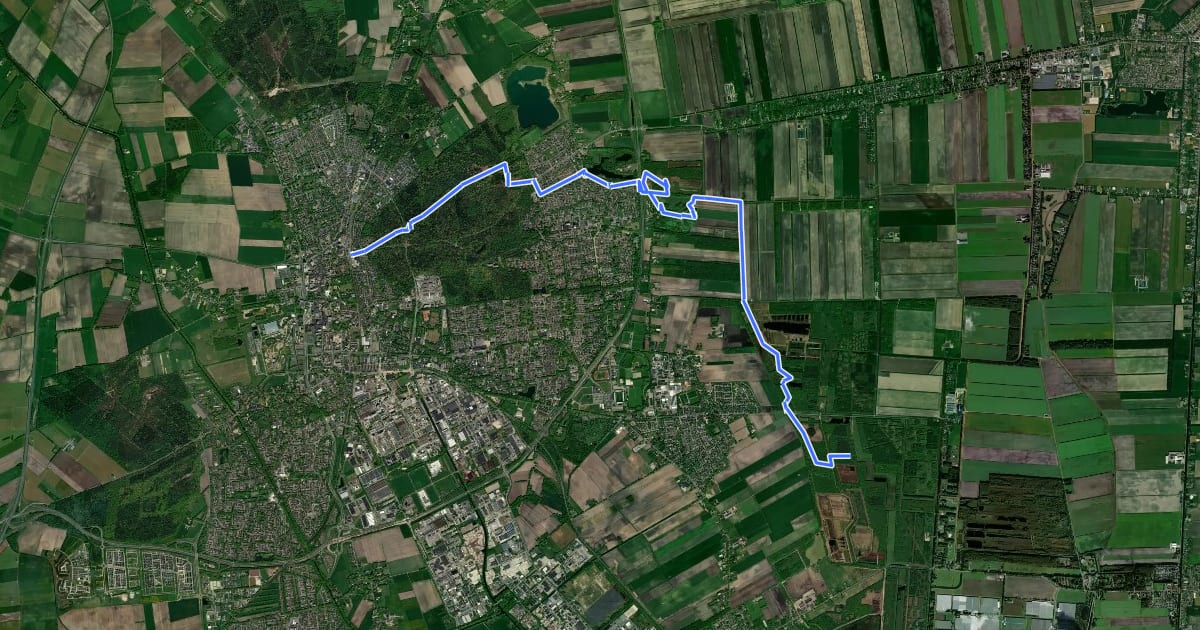 Маршрут Noaberpad - Aanlooproute - etappe 24 на спутниковом снимке