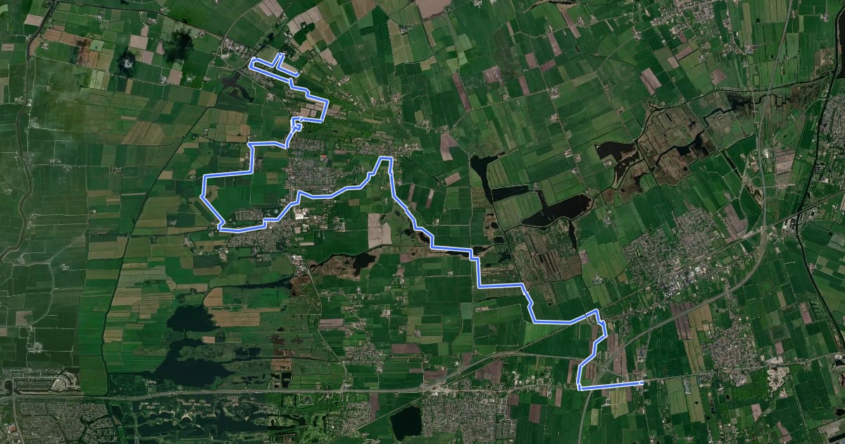 Маршрут Noardlike Fryske Wâldenpad, etappe 2: Quatrebras - Aldtsjerk на спутниковом снимке
