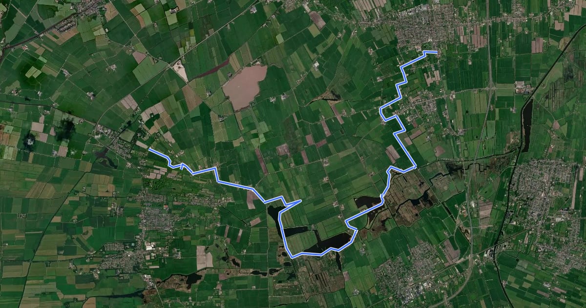 Маршрут Noardlike Fryske Wâldenpad, etappe 3: Aldtsjerk - Damwâld на спутниковом снимке
