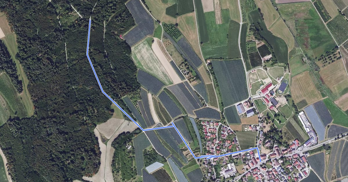 Маршрут Nonnenholz - Ittendorf на спутниковом снимке