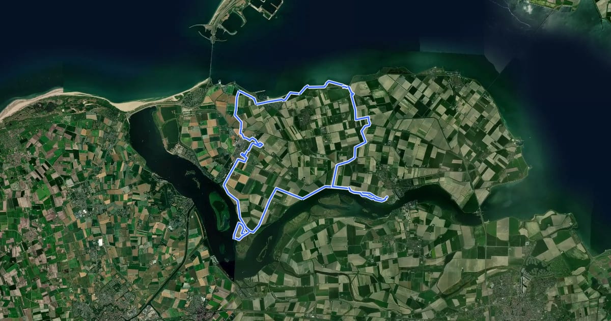 Маршрут Noord-Beveland Midden на спутниковом снимке