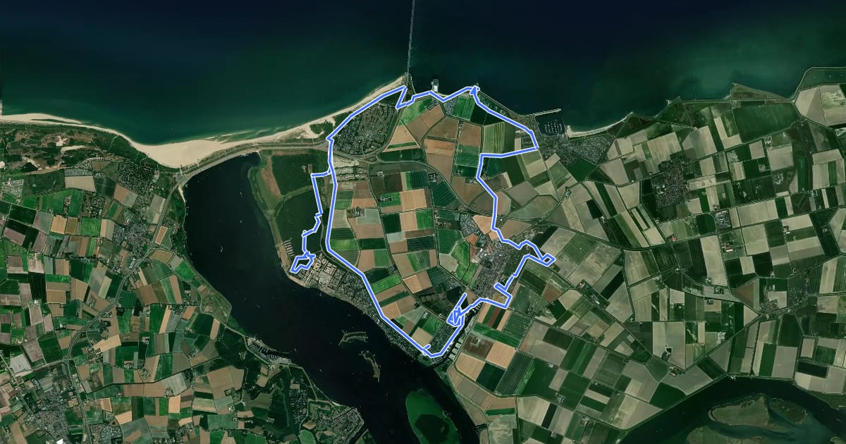 Маршрут Noord-Beveland West на спутниковом снимке