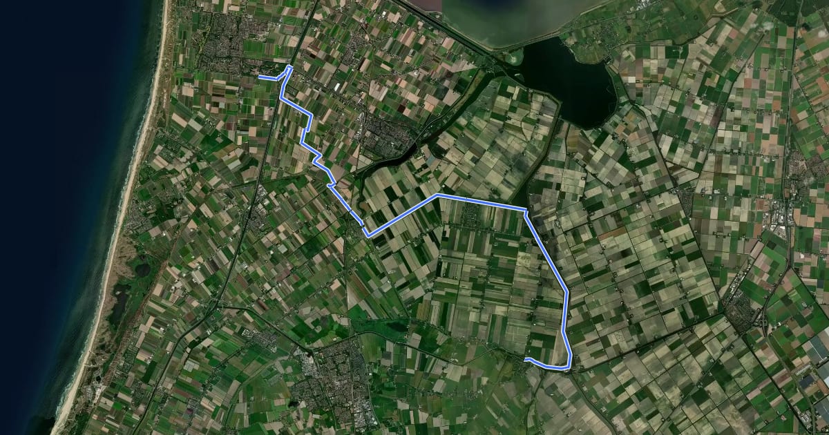Маршрут Noord-Hollandpad - 04 на спутниковом снимке