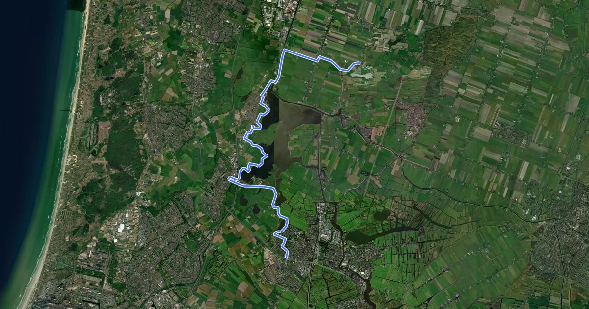 Маршрут Noord-Hollandpad - 08 на спутниковом снимке