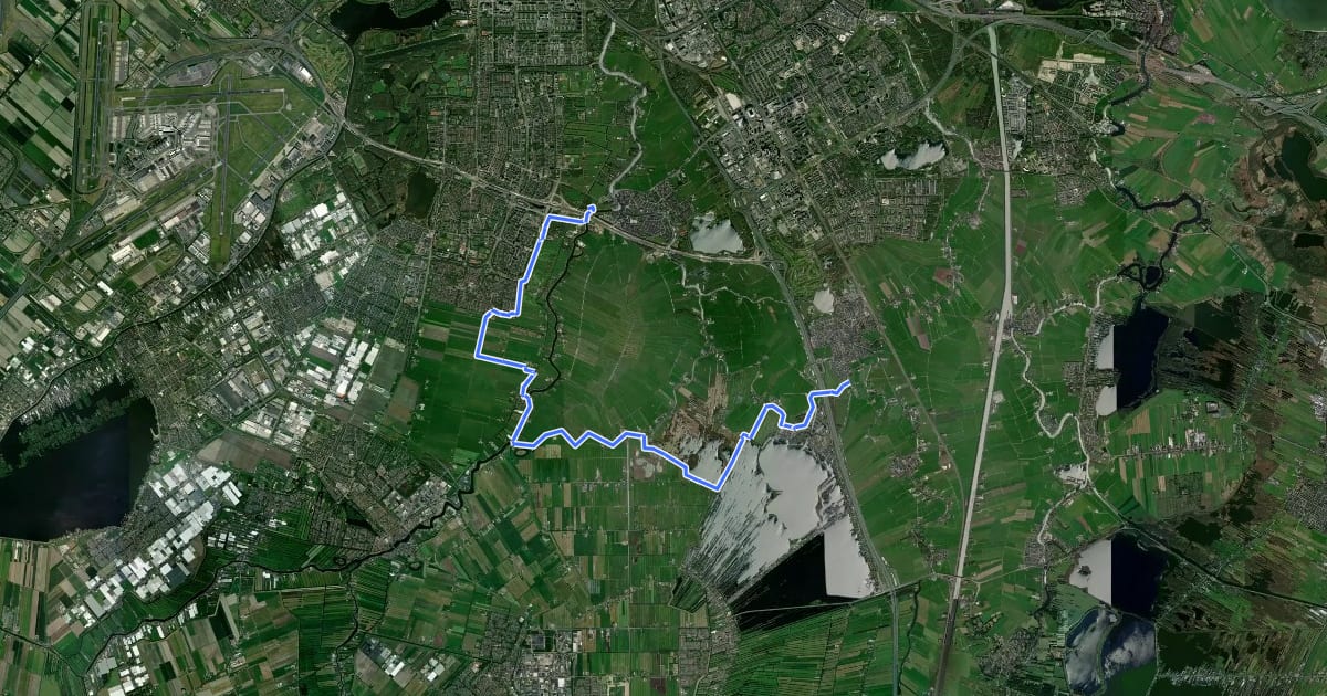 Маршрут Noord-Hollandpad - 11 на спутниковом снимке