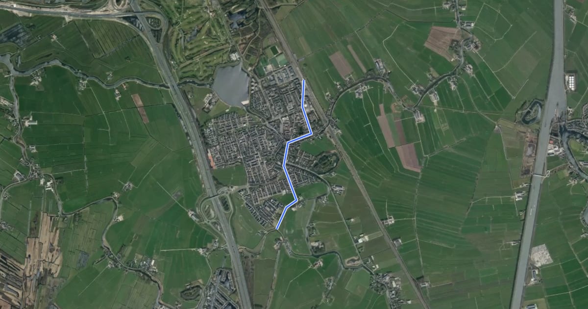 Маршрут Noord-Hollandpad - verbindingsroute NS Abcoude на спутниковом снимке