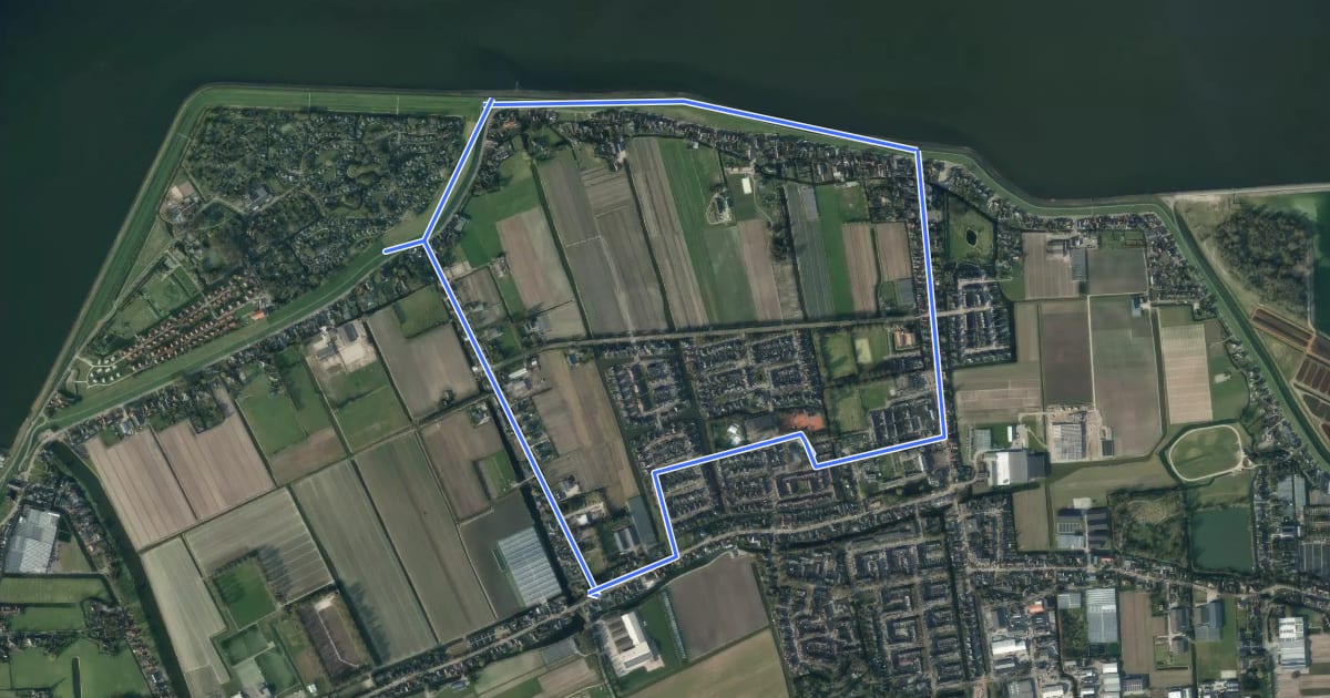Маршрут Noordikkersroute на спутниковом снимке