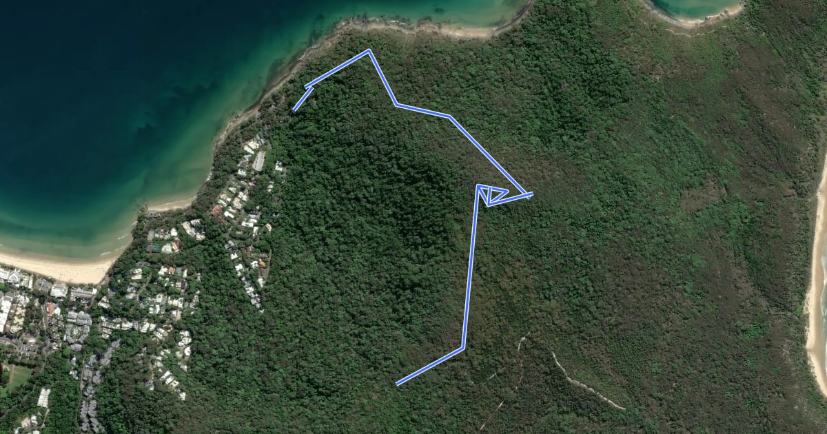 Маршрут Noosa Hill Track на спутниковом снимке