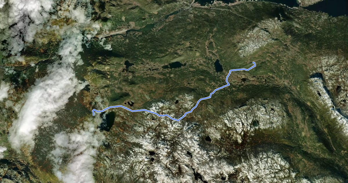 Маршрут NOR11 на спутниковом снимке