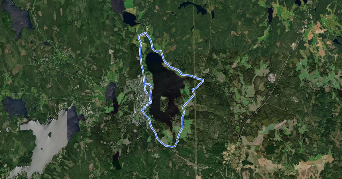Маршрут Norasjön runt на спутниковом снимке