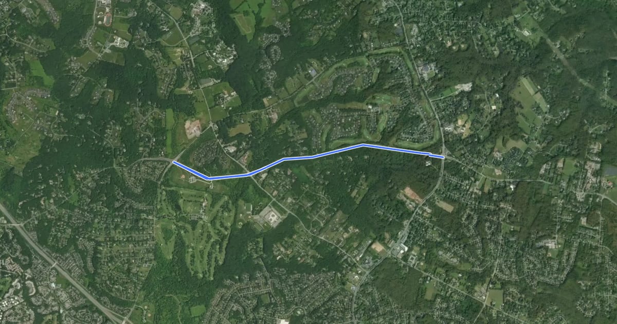 Маршрут Norbeck Rd на спутниковом снимке