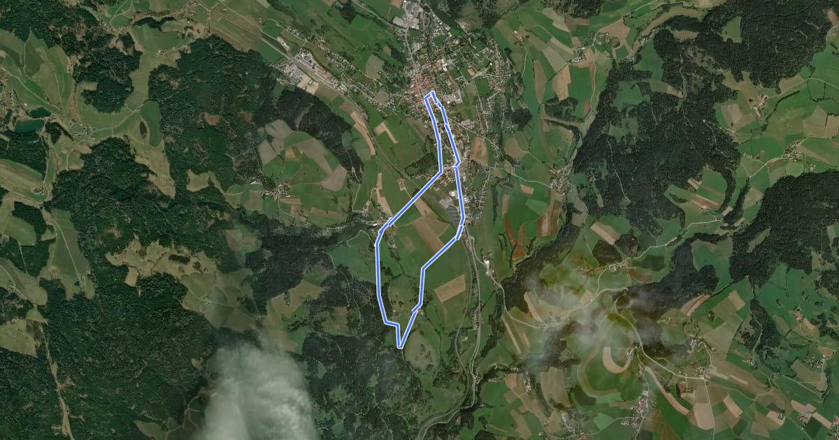 Маршрут Norbert Zettler MTB Radweg на спутниковом снимке