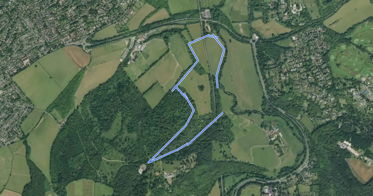 Маршрут Norbury Park walk (SCC) на спутниковом снимке