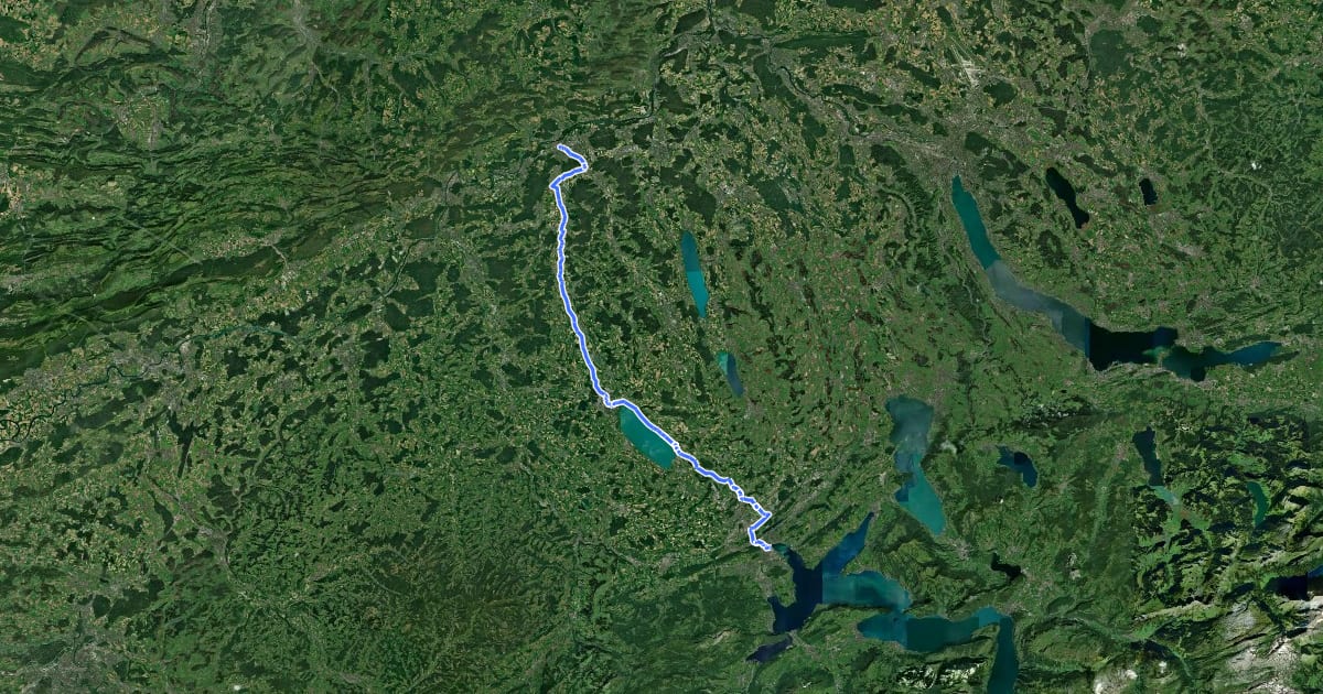 Маршрут Nord-Süd-Route на спутниковом снимке