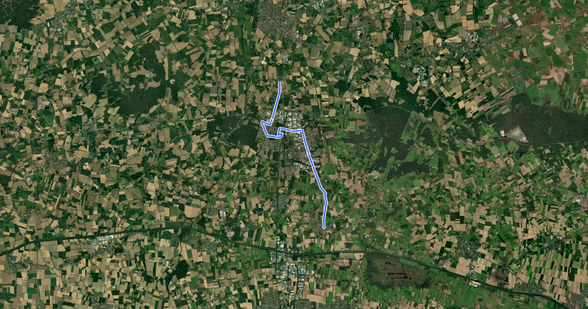 Маршрут Nord-Süd-Route на спутниковом снимке