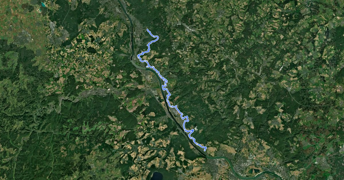 Маршрут Nord Süd Trail, Abschnitt Bad Honnef - Leutesdorf на спутниковом снимке