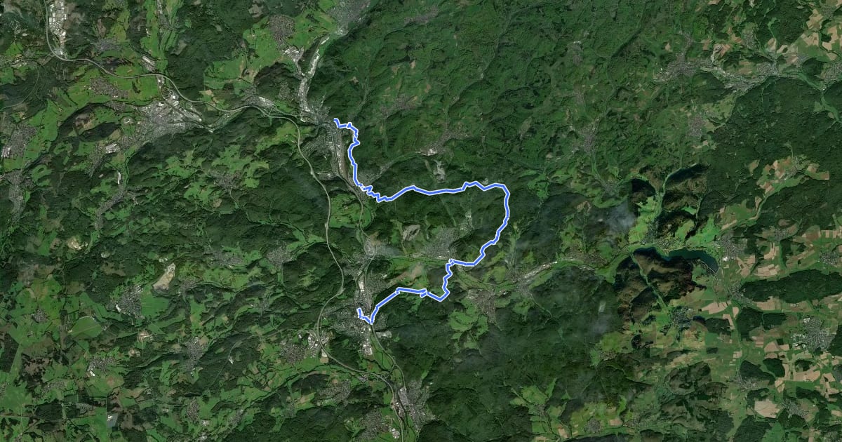 Маршрут Nord Süd Trail, Abschnitt Bismarcktempel - Herborn на спутниковом снимке