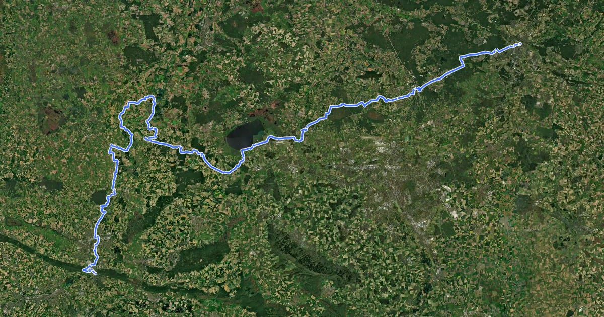 Маршрут Nord Süd Trail, Abschnitt Celle - Porta Westfalica на спутниковом снимке