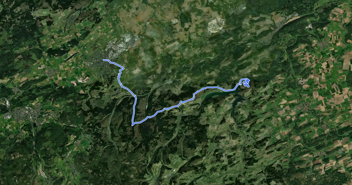 Маршрут Nord Süd Trail, Abschnitt Eisenberg - Brilon на спутниковом снимке