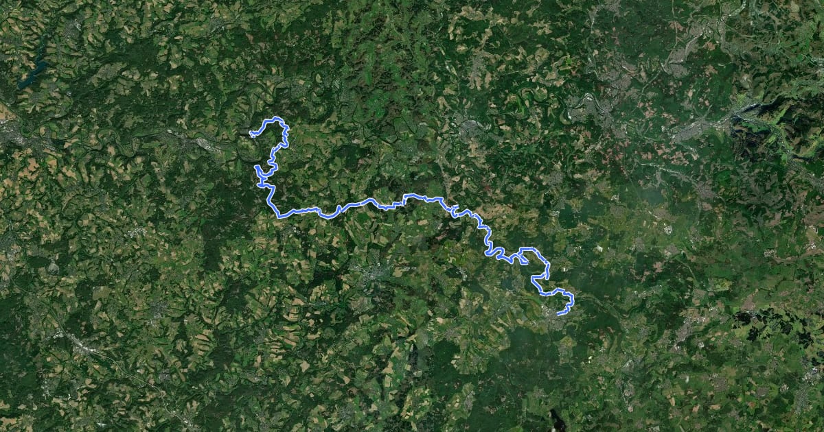 Маршрут Nord Süd Trail, Abschnitt Hachenburg - Herchen на спутниковом снимке