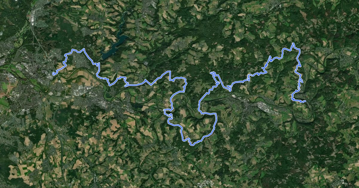 Маршрут Nord Süd Trail, Abschnitt Herchen - Siegburg на спутниковом снимке