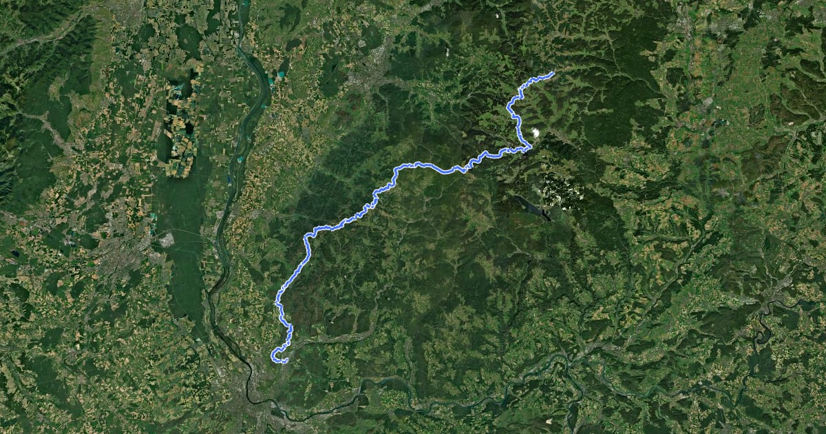 Маршрут Nord Süd Trail, Abschnitt Kalte Herberge - Lörrach на спутниковом снимке