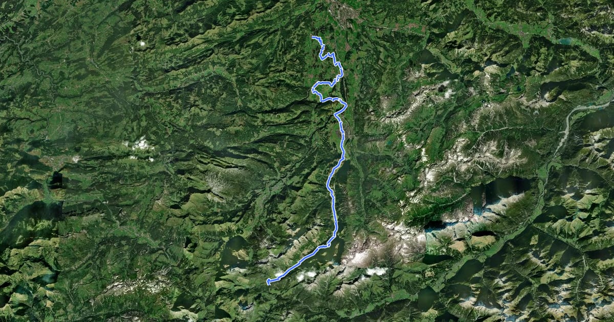 Маршрут Nord Süd Trail, Abschnitt Ofterschwang - Haldenwanger Eck на спутниковом снимке