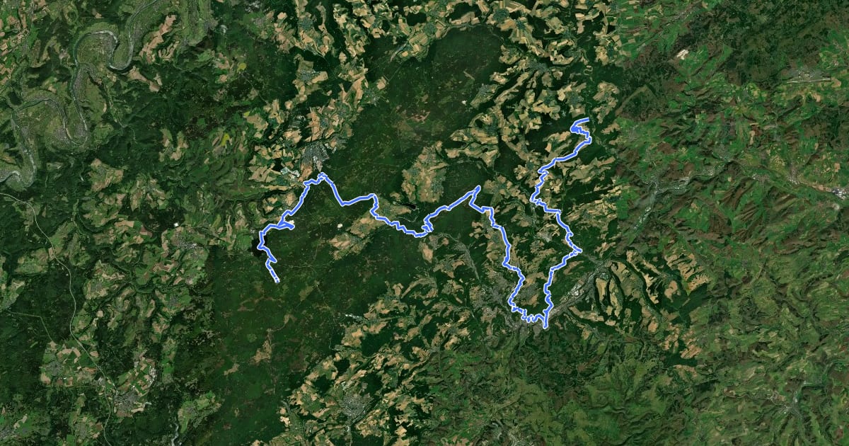 Маршрут Nord Süd Trail, Abschnitt Rudolfshaus - Erbeskopf на спутниковом снимке