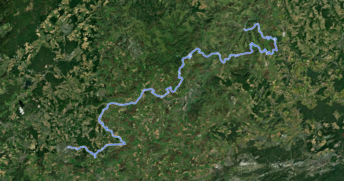 Маршрут Nord Süd Trail, Abschnitt Sankt Wendel - Lauterecken на спутниковом снимке