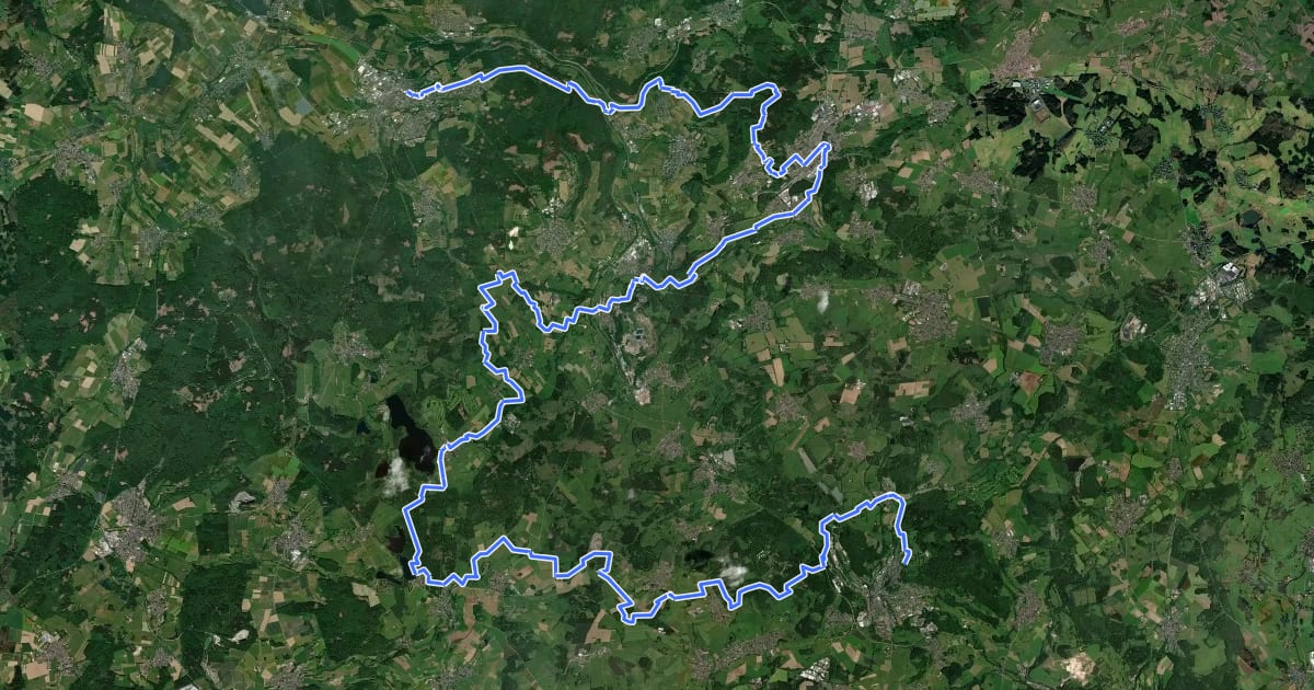 Маршрут Nord Süd Trail, Abschnitt Westerburg - Hachenburg на спутниковом снимке