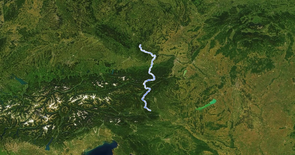 Маршрут Nord-Süd Weitwanderweg 05 на спутниковом снимке