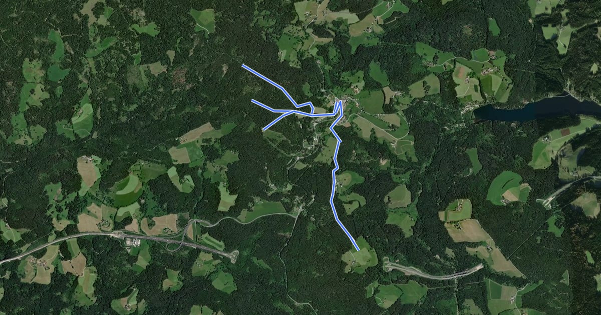 Маршрут Nord-Süd-Weitwanderweg 05A на спутниковом снимке