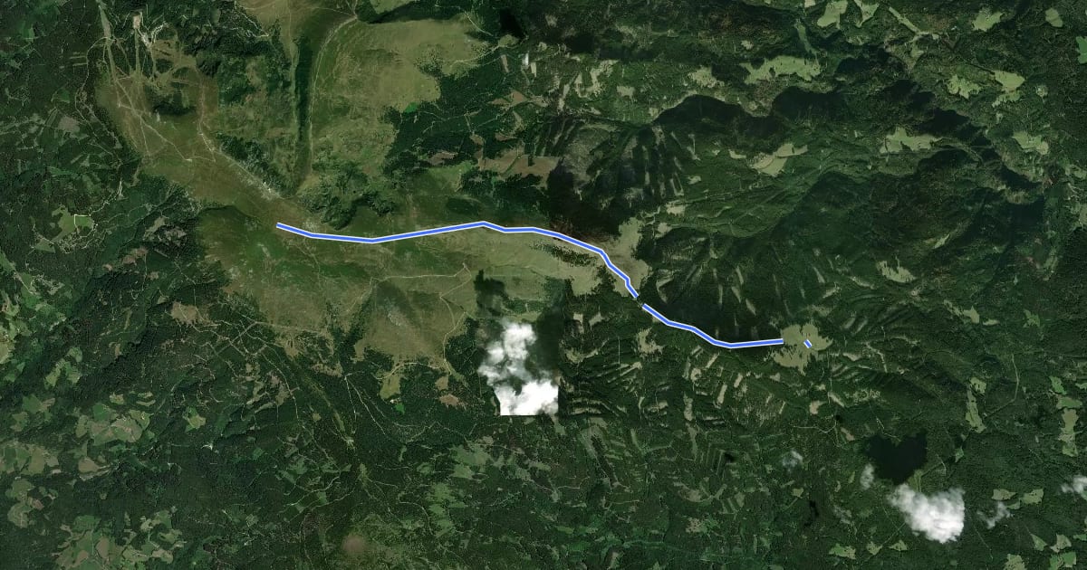 Маршрут Nord-Süd Weitwanderweg 505 на спутниковом снимке