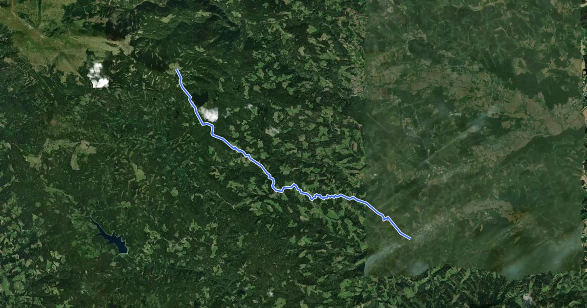 Маршрут Nord-Süd Weitwanderweg 505 Etappe 22 на спутниковом снимке