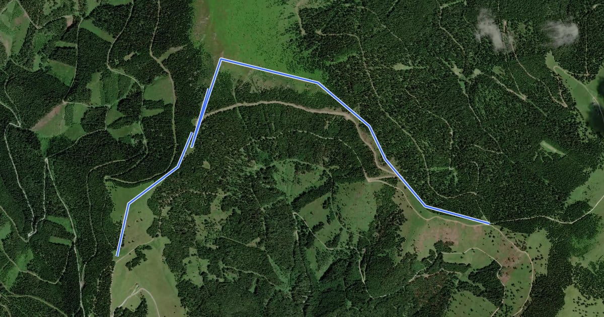 Маршрут Nord-Süd Weitwanderweg 505b на спутниковом снимке