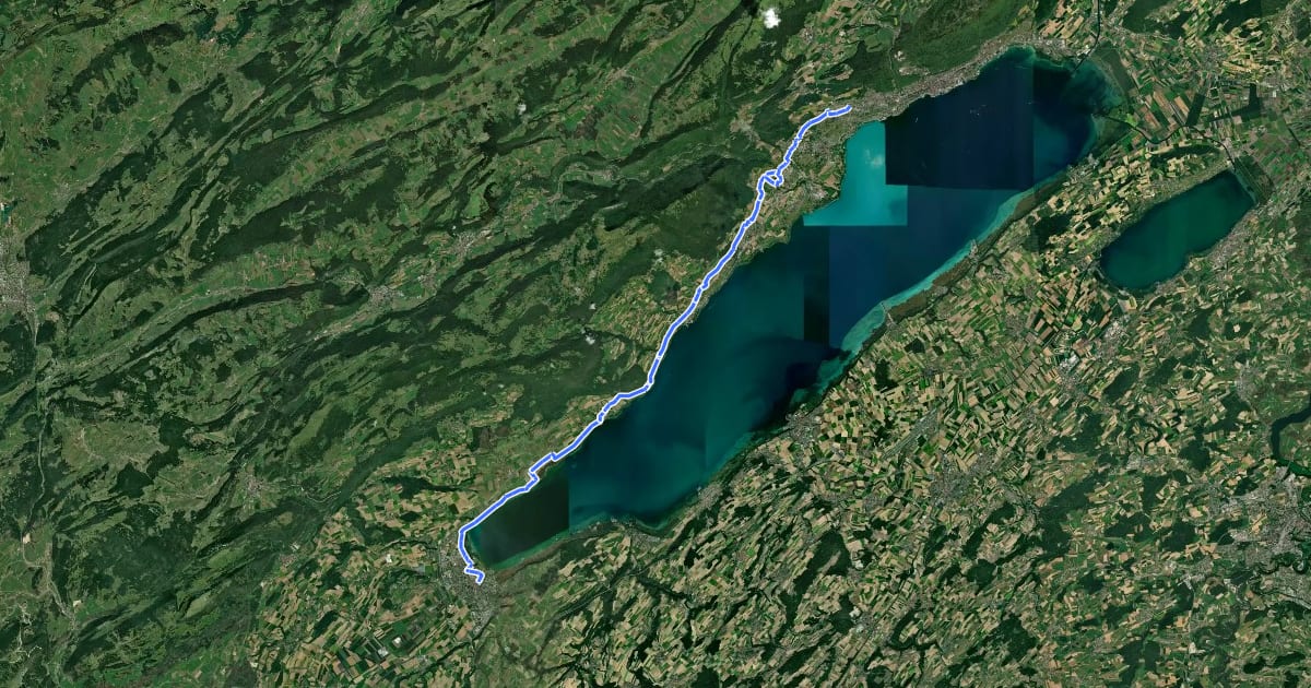 Маршрут Nord Vaudois - Jura на спутниковом снимке