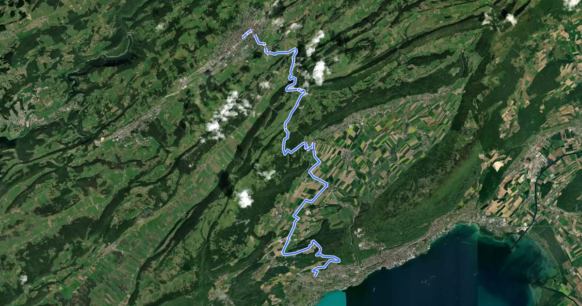 Маршрут Nord Vaudois-Jura - Étape 3 на спутниковом снимке
