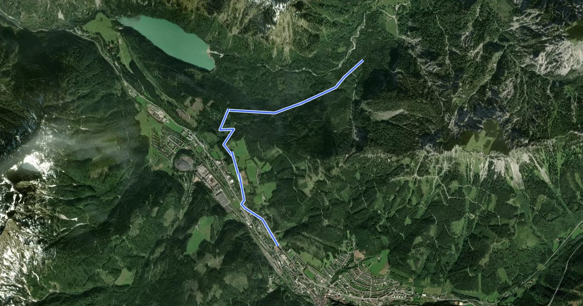 Маршрут Nordalpenweg 01A на спутниковом снимке